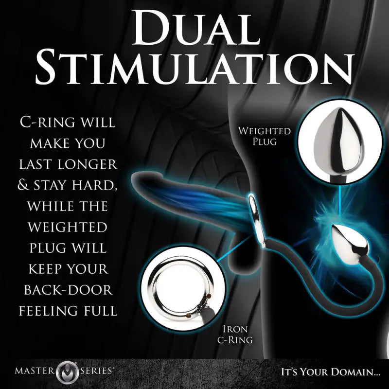 Master Series Tug Plug Aluminum Cock and Ball Ring for Prostate Stimulation