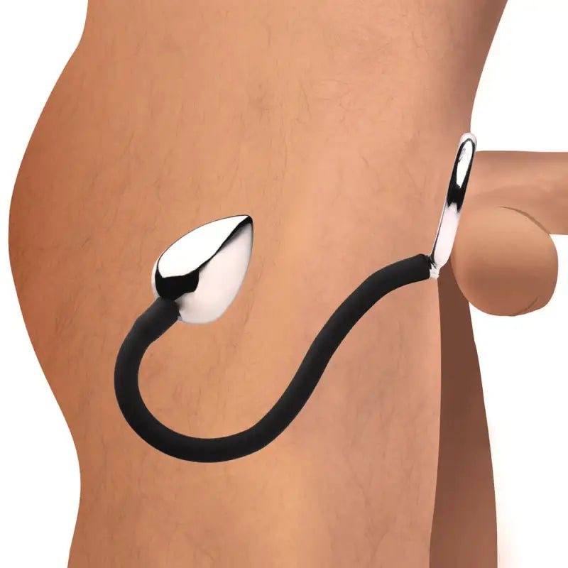 Master Series Tug Plug Aluminum Cock and Ball Ring for Prostate Stimulation