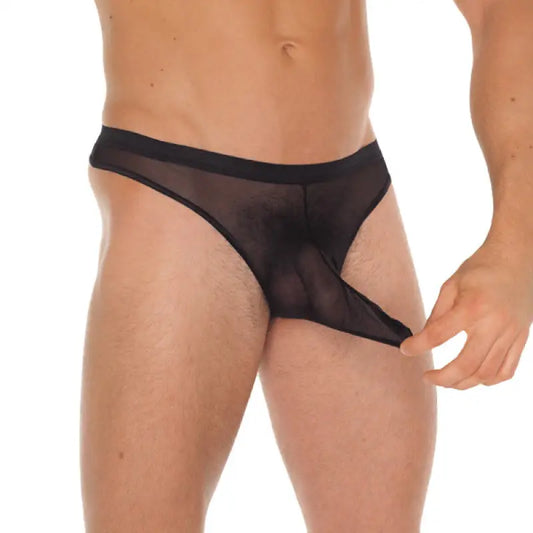 Mens Black GString With Penis Sleeve for Ultimate Comfort and Style