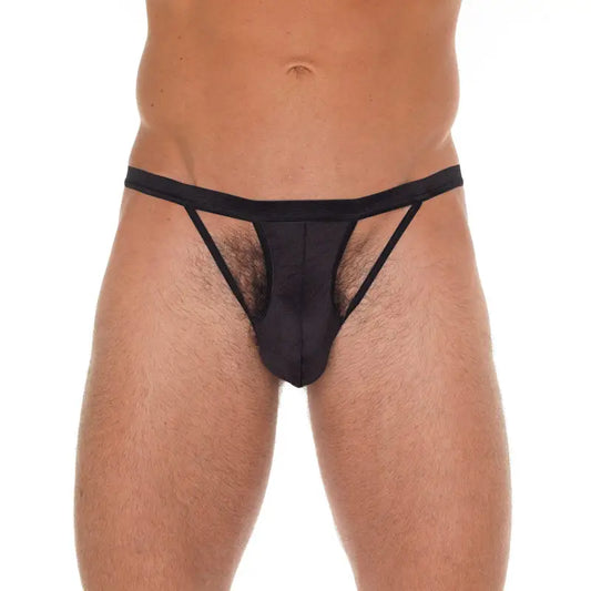 Mens Cut Out G-string Black for Elevated Intimate Moments