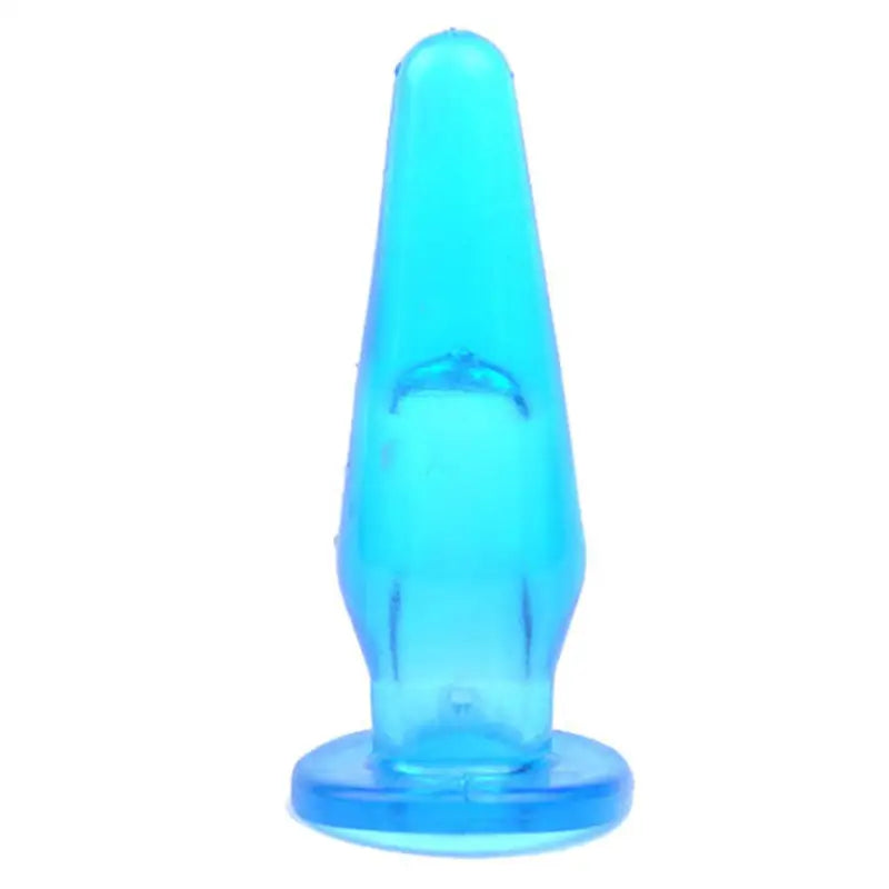 Mini Butt Plug with Finger Hole Blue for Enhanced Sensation