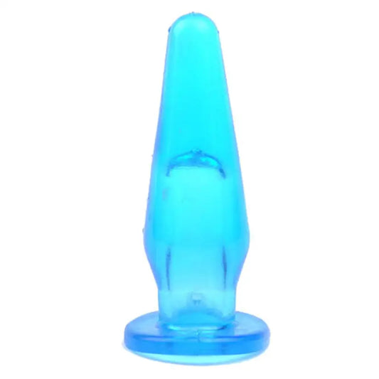 Mini Butt Plug with Finger Hole Blue for Enhanced Sensation