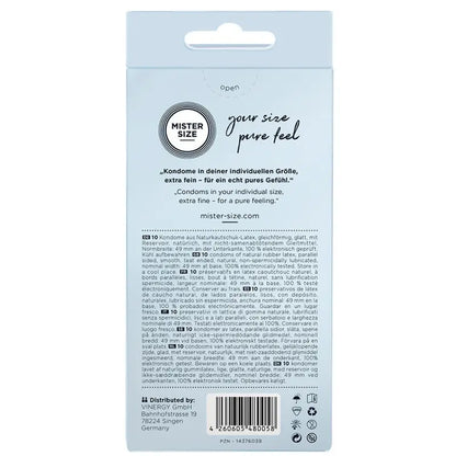 Mister Size 49mm Pure Feel Condoms for Natural and Regular