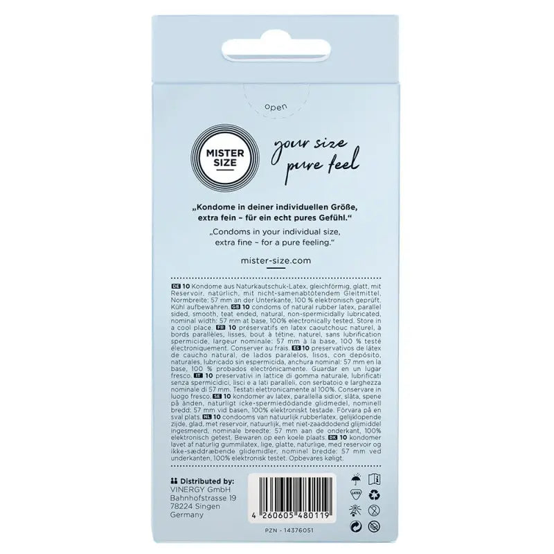 Mister Size 57mm Pure Feel Condoms for Natural Comfort