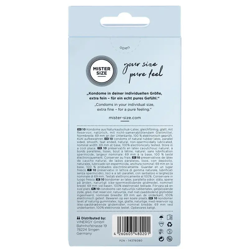 Mister Size Pure Feel Condoms in Large and X-Large Variants