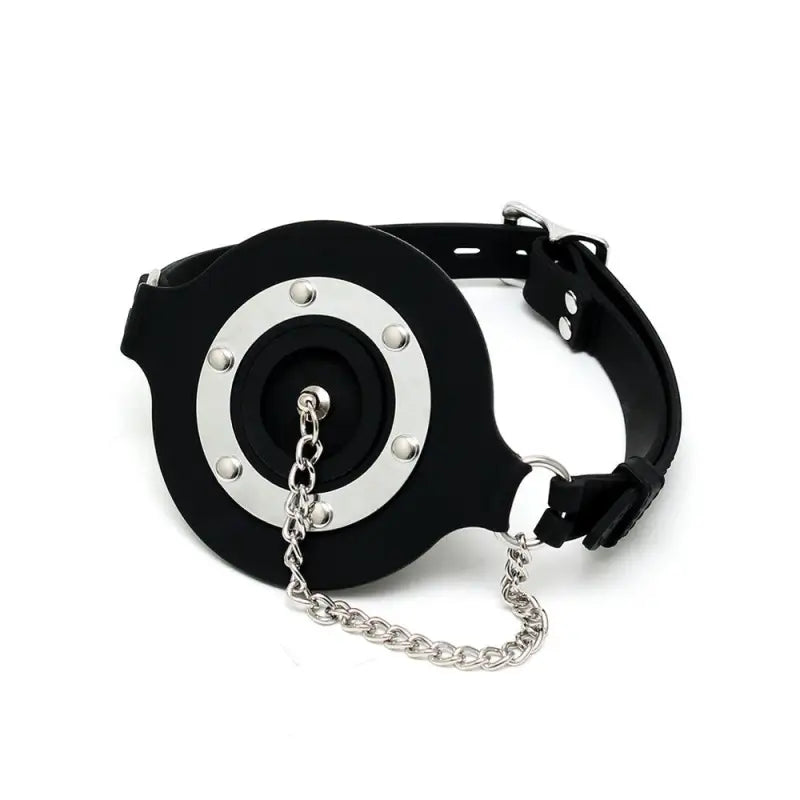 Mouth Gag with Opening and Stopper for Latex Play and BDSM Exploration