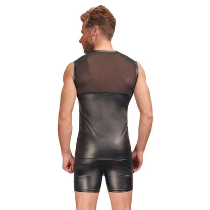 NEK Matte Look Shirt with Chest Harness Black for Ultimate Desires