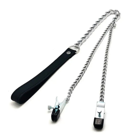 Nipple Clamps with Lead 40cm for Enhanced Sensation and Submission