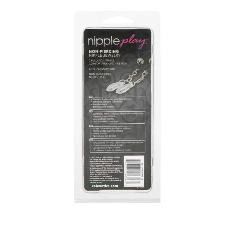 Nonpiercing Nipple Jewellery with Crystal Accents