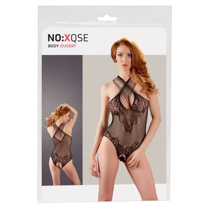 Noxqse Lace Body Suit with Open Crotch Feature