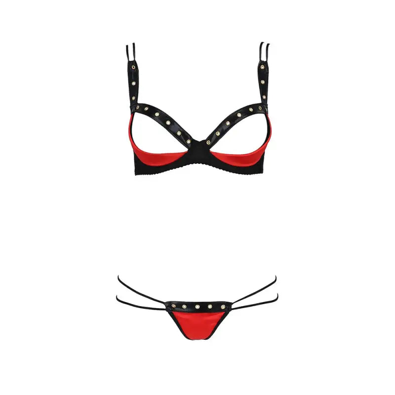 Passion Midori Red and Black Bra Set for Exquisite Comfort and Style