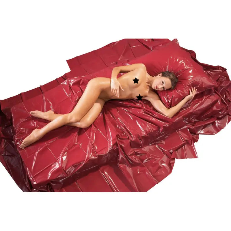 Red Orgy Bedsheets in Shiny PVC for Ultimate Pleasure and Fun
