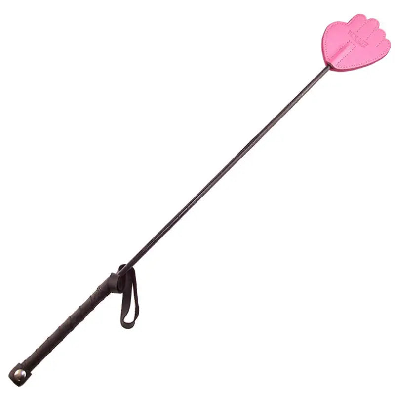 Rouge Garments Hand Riding Crop Pink with Leather Wrapped Handle