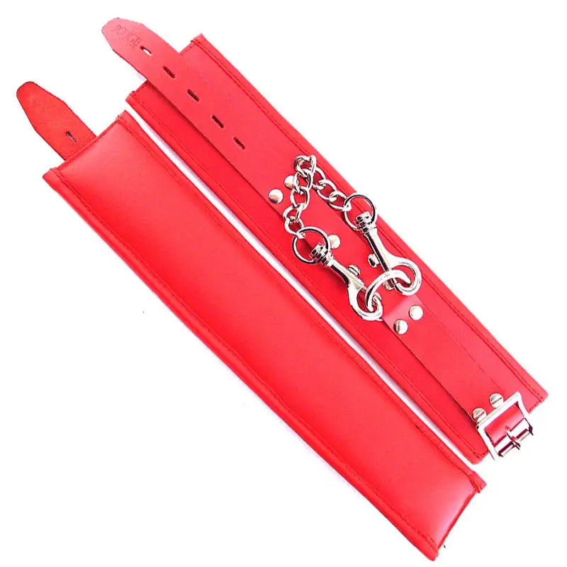 Rouge Garments Padded Ankle Cuffs in Red for Comfortable Restraint
