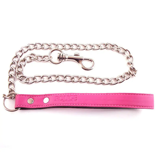Rouge Garments Pink Lead with Leather and Metal Chain