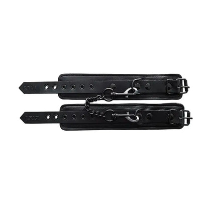 Rouge Garments Plain Black Wrist Cuffs for Ultimate Bondage Enjoyment