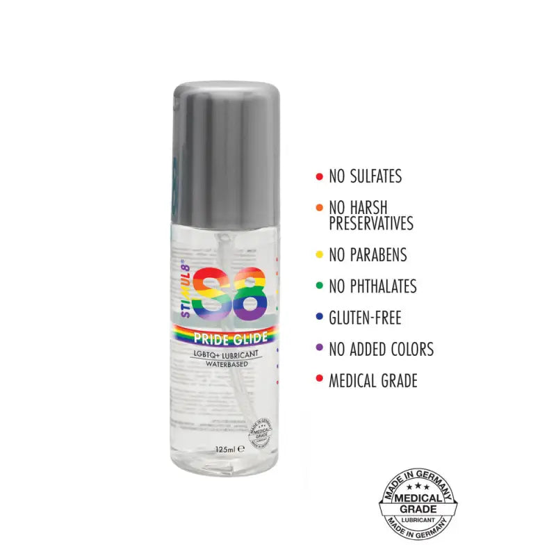 S8 Pride Glide Water Based Lubricant 125ml for Ultimate Pleasure