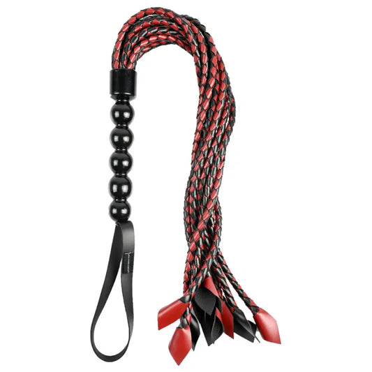 Saffron Braided Flogger in Faux Leather by Sportsheets