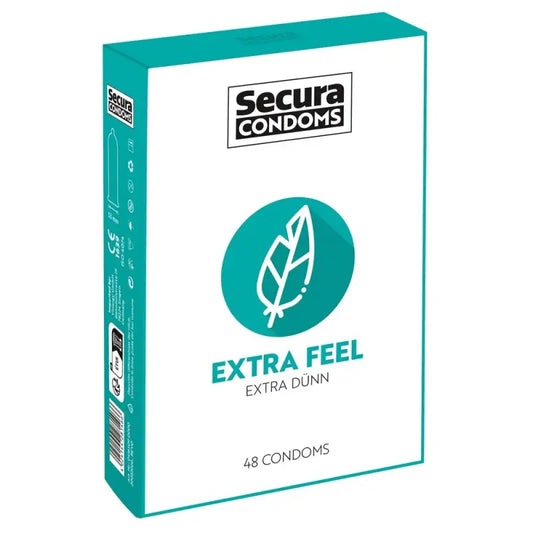Secura Condoms 48 Pack Extra Feel with Silicone-Based Coating