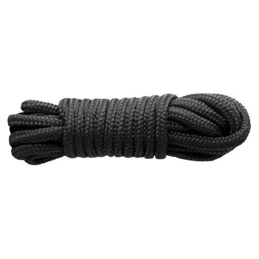 Sinful 25 Foot Black Nylon Bondage Rope for Sensual Restraints