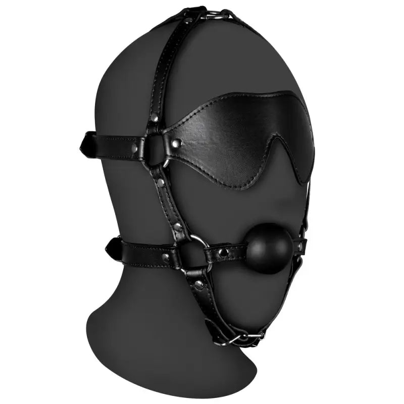 Solid Ball Gag and Ouch Xtreme Blindfolded Masks for Bondage Play