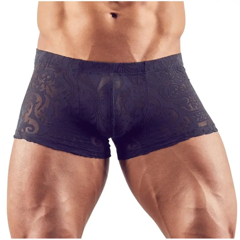 Svenjoyment Mens Patterned Brief in Black Transparent Devoré Style