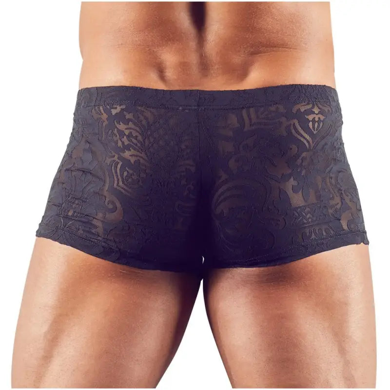 Svenjoyment Mens Patterned Brief in Black Transparent Devoré Style