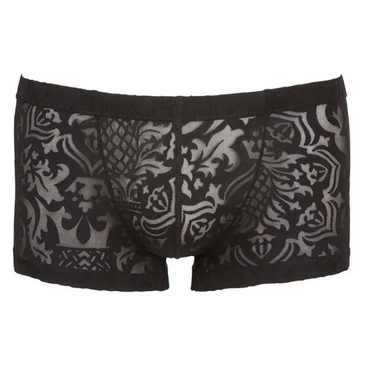 Svenjoyment Mens Patterned Brief in Black Transparent Devoré Style
