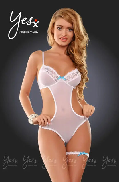 Timeless Elegance with the YesX YX150 Teddy in White and Blue - S/M