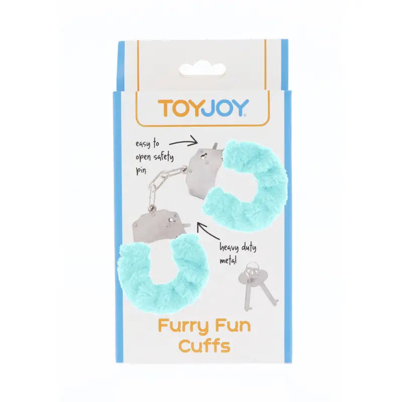 ToyJoy Furry Fun Wrist Cuffs Aqua for Comfortable Restraint