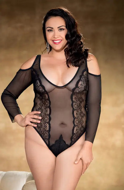 Ultimate Pleasures Hollywood X31280 Black Teddy in Vintage Stretch Lace