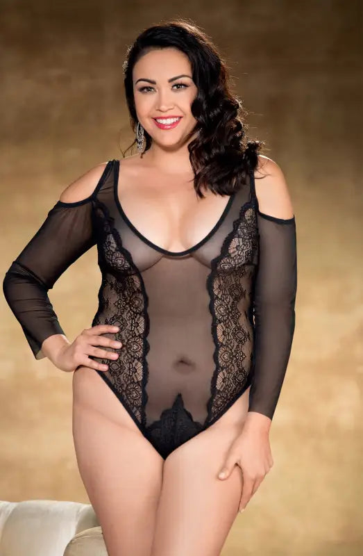 Ultimate Pleasures Hollywood X31280 Black Teddy in Vintage Stretch Lace