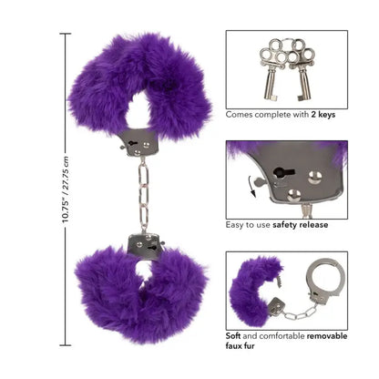 Ultra Fluffy Furry Cuffs in Purple for Comfortable Bondage Play