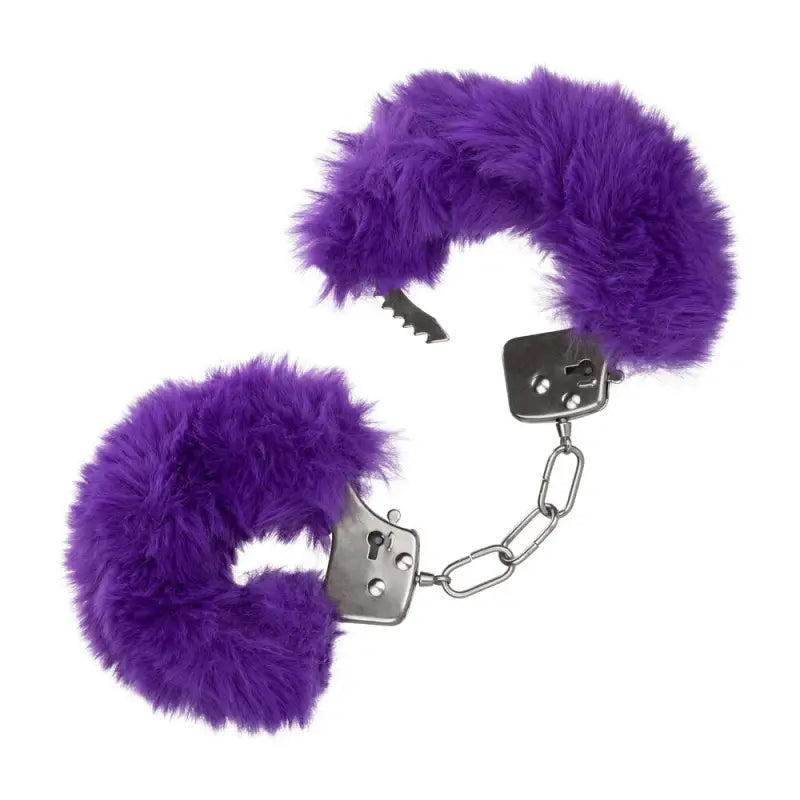 Ultra Fluffy Furry Cuffs in Purple for Comfortable Bondage Play