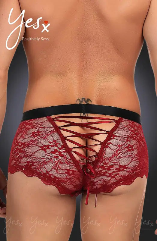Unleash Confidence with YesX YX976 Mens Seductive Red Sheer Boxer Briefs