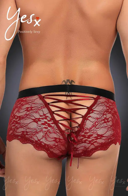 Unleash Confidence with YesX YX976 Mens Seductive Red Sheer Boxer Briefs