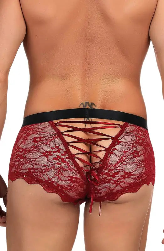 Unleash Confidence with YesX YX976 Mens Seductive Red Sheer Boxer Briefs