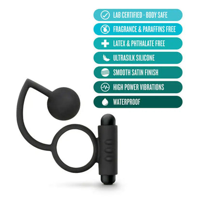 Unleash Pleasure with Anal Adventures Platinum Ball and Vibrating Cock Ring
