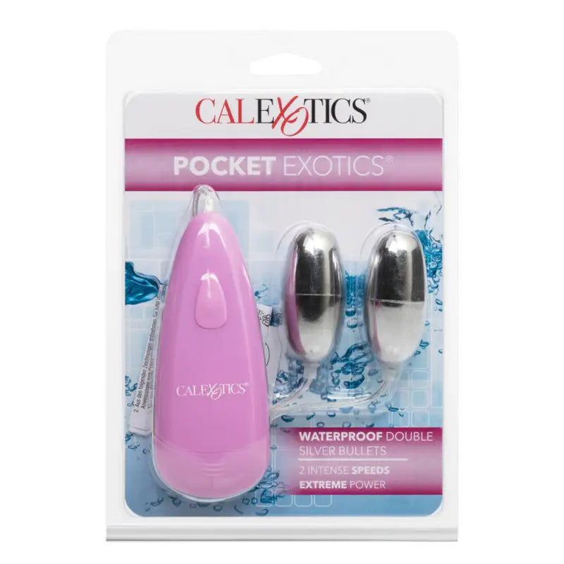 Unleash Pleasure with Pocket Exotics Waterproof Double Silver Bullets