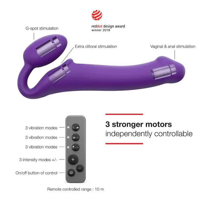 Strap On Me - Vibrating Bendable Strap-On - M -  Purple