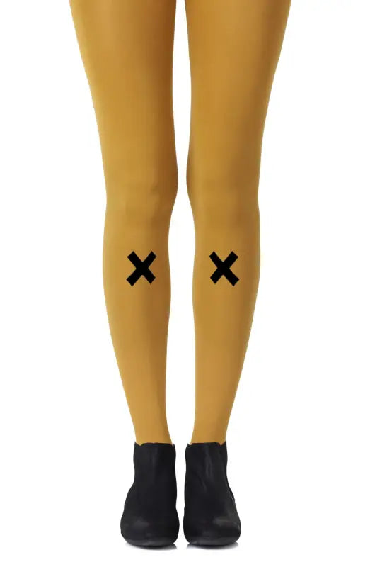 Unleash Your Style with Zohara Kiss and Tell Mustard Print Tights