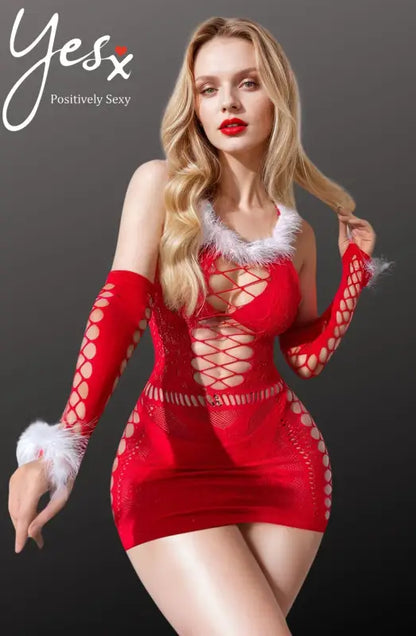 Unveil Allure with YesX YX877 Christmas Sexy Bodystocking Dress - One Size (S-L)