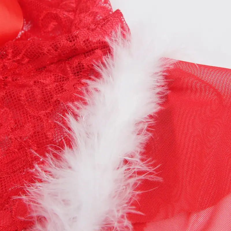Unwrap Desire with the YX874Q Christmas Sexy Halter Neck Teddy