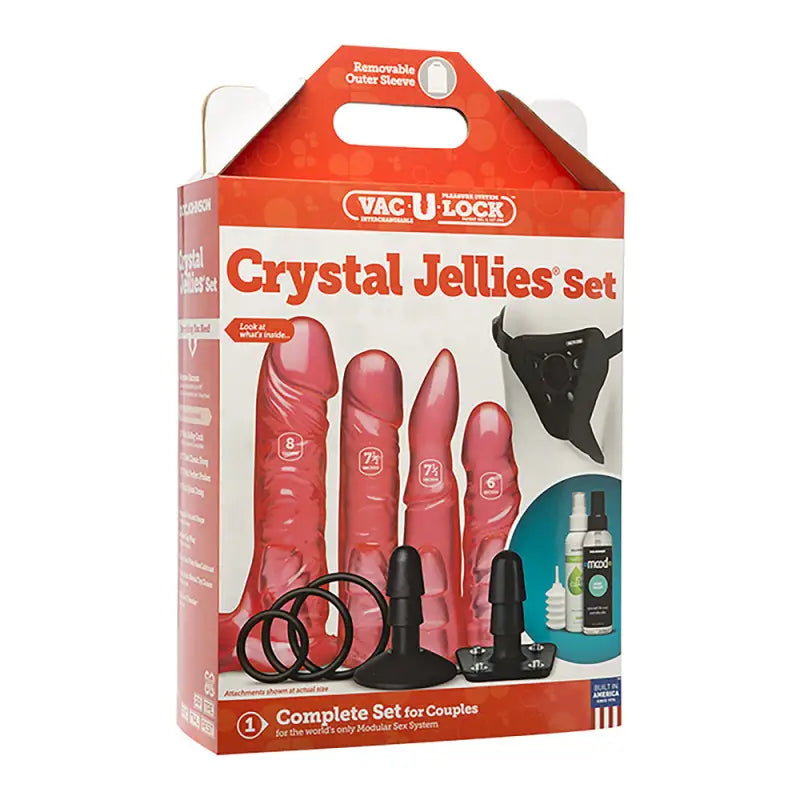 Vaculock Crystal Jellies Harness Set for Enhanced Intimacy Experience