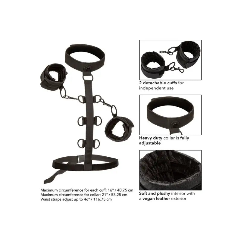 Vegan Leather Boundless Collar Body Restraint for Bondage Gear