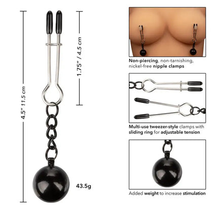 Weighted Tweezer Nipple Clamps for Enhanced Sensation and Control