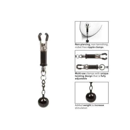 Weighted Twist Nipple Clamps for Body Jewellery Enjoyment