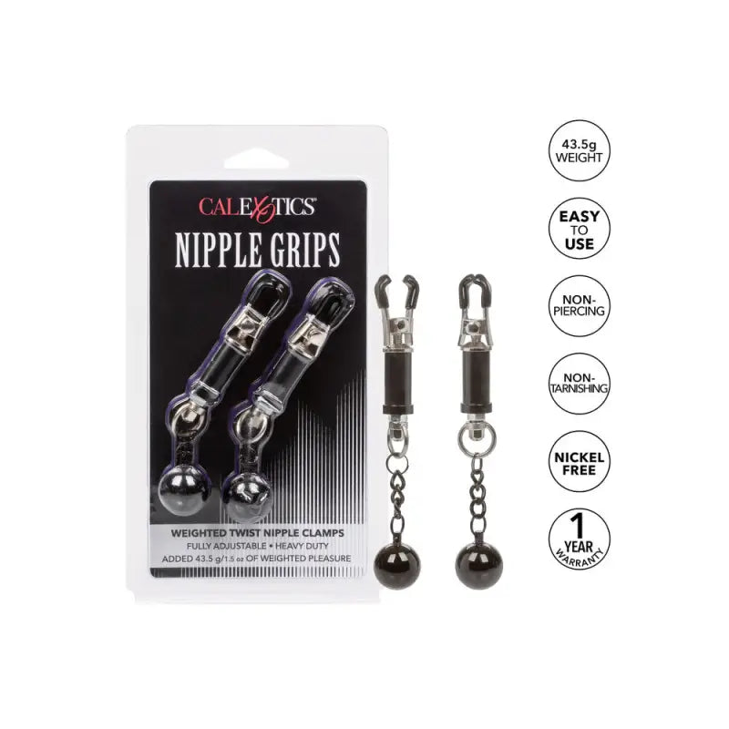 Weighted Twist Nipple Clamps for Body Jewellery Enjoyment