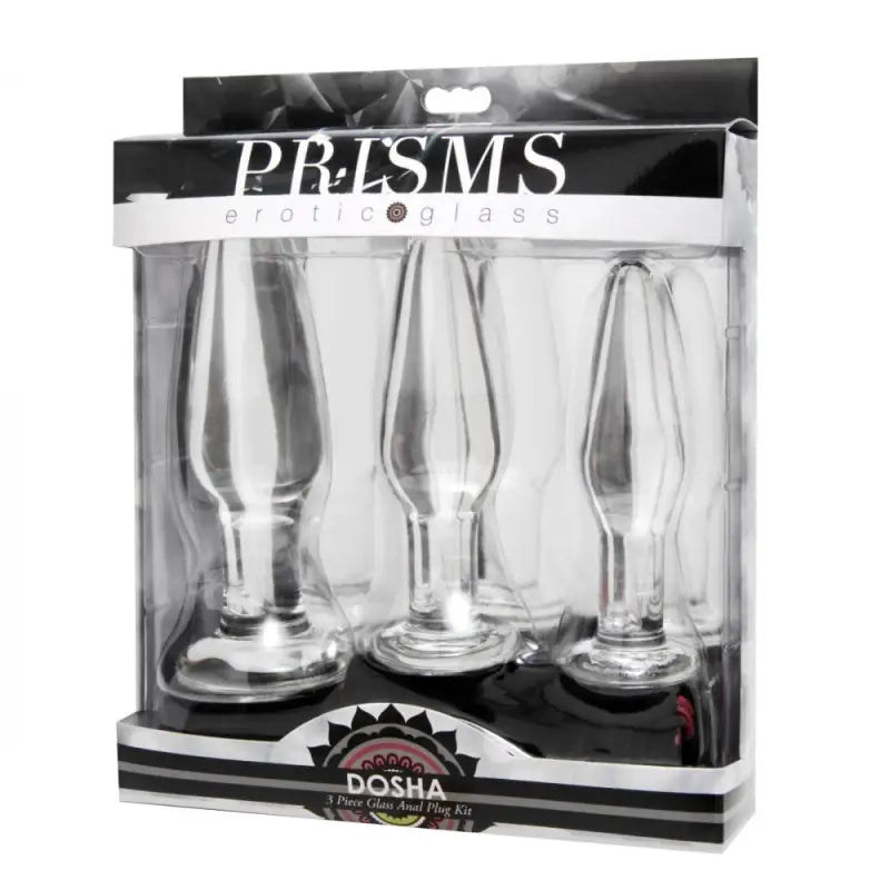 XR Dosha 3 Piece Glass Anal Plug Kit for Ultimate Pleasure Experience