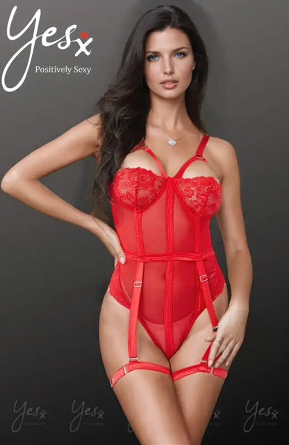 YesX YX858 Red Bodysuit for Elevated Intimate Moments
